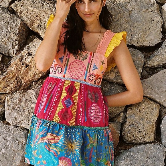 Farm Rio Embroidered Mini Dress - Picture 2 of 8